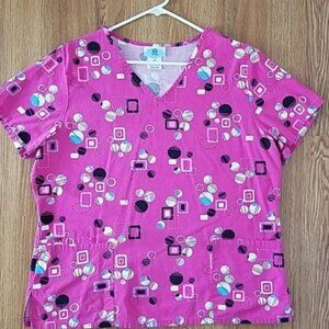 100% cotton!  Woman's Scrub top. Size L/G  Breathable! Lightweght! 100% cotton!
